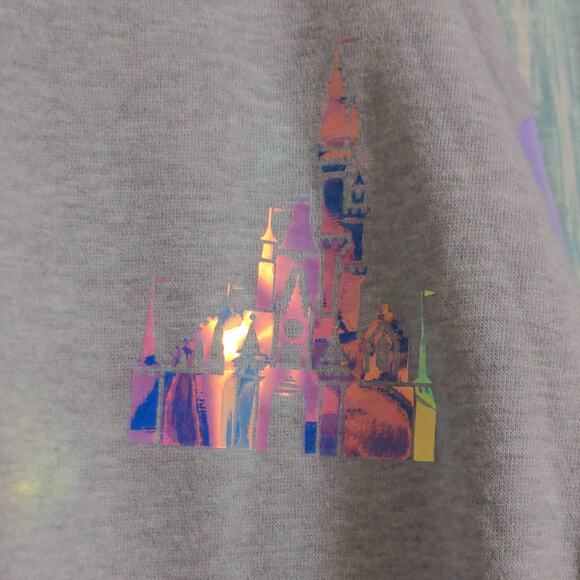 Disney Womens Crewneck Sweatshirt Purple Gray Pullover Color Block Long Sleeve M - Picture 2 of 10
